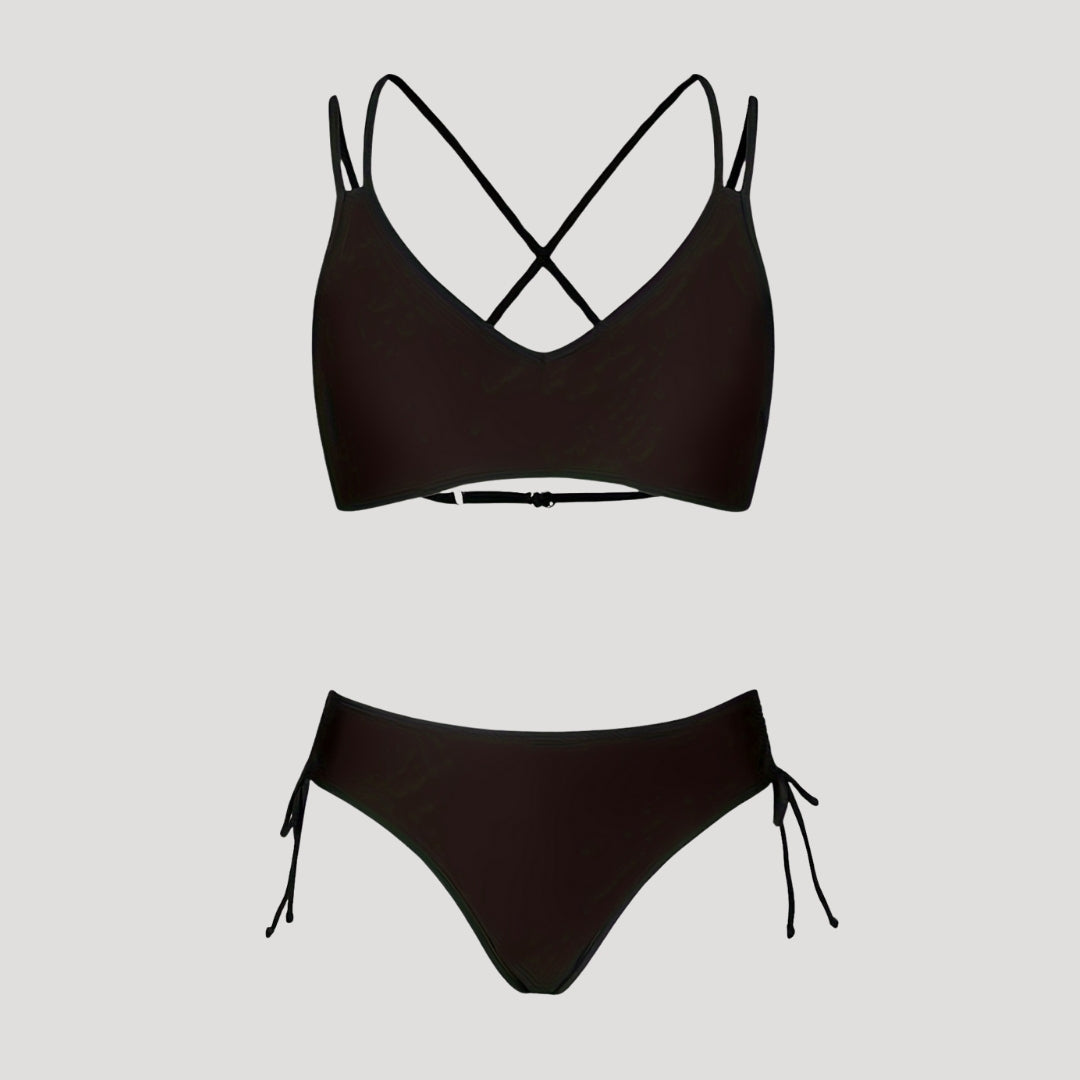 Strappy bikini set with side-tie bottoms