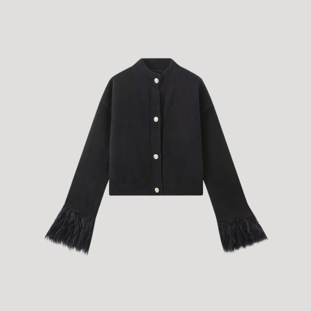 Women’s cropped knit spring button cardigan