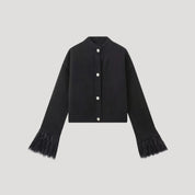 Women’s cropped knit spring button cardigan