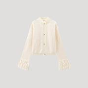 Women’s cropped knit spring button cardigan