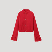 Women’s cropped knit spring button cardigan