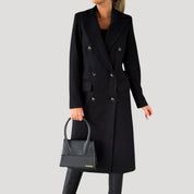 Women’s long winter coat – double breasted tailored fit
