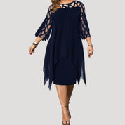 Women’s midi dress with sleeves layered design