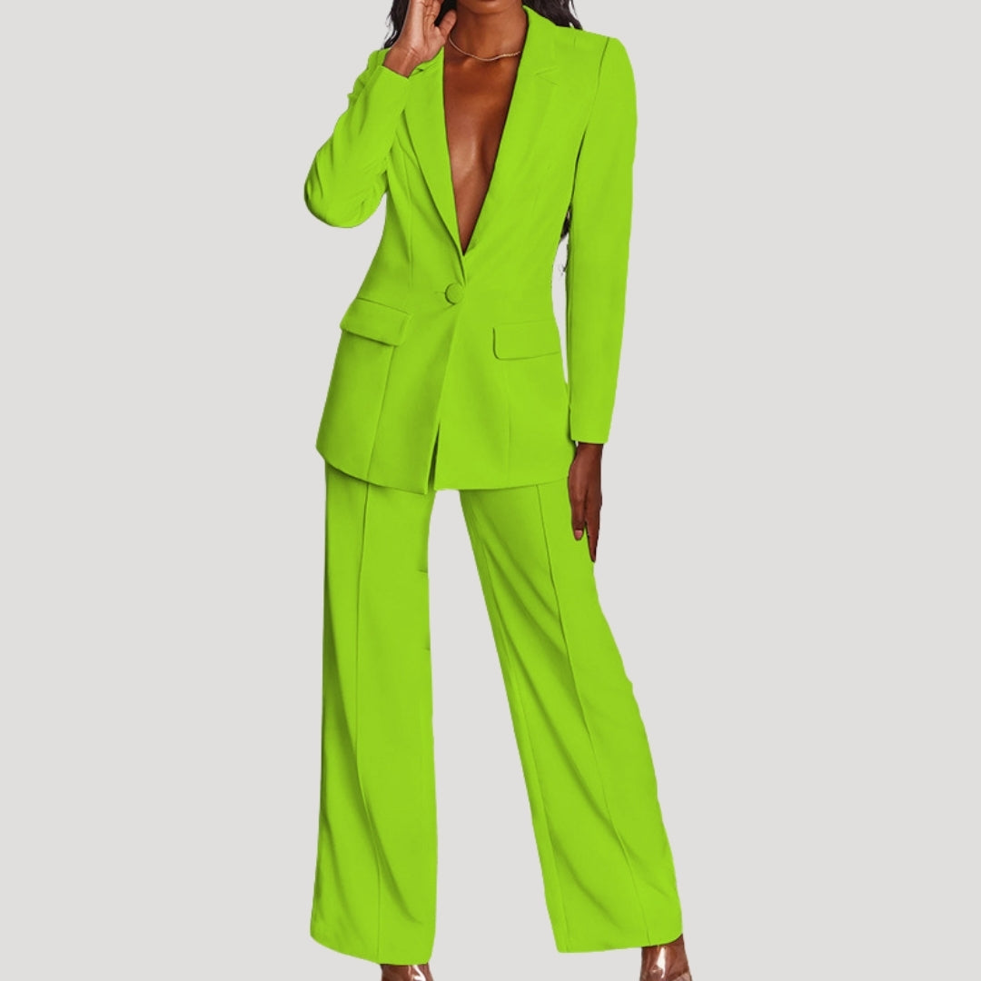 Women's blazer and trousers set wide leg suit co ord