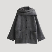 Women wool buttoned winter coat