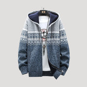 Men plaid hooded winter jacket