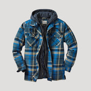 Men's flannel padded shirt jacket