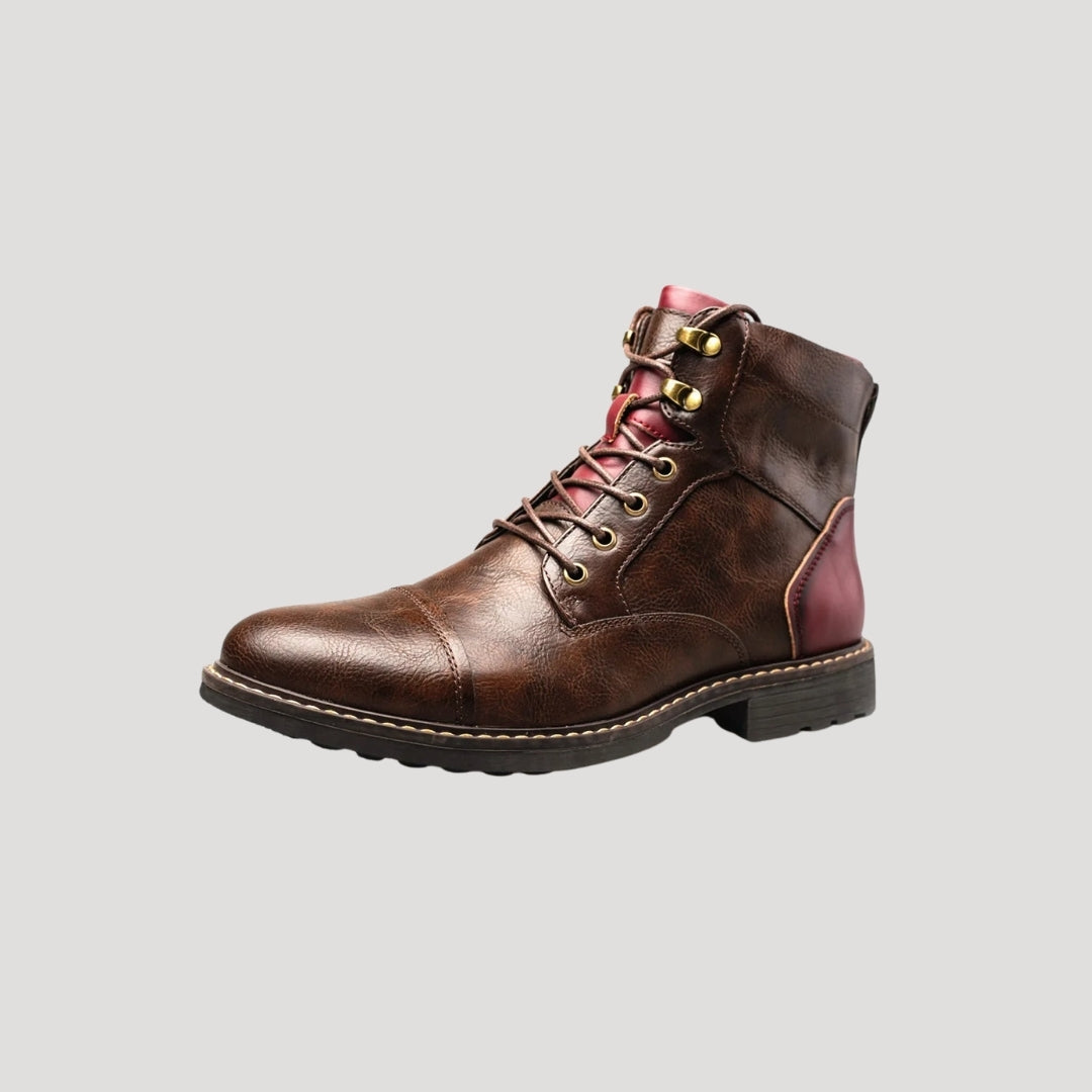 Men’s brown lace up leather ankle boots