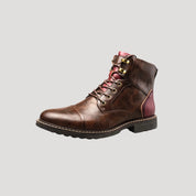 Men’s brown lace up leather ankle boots