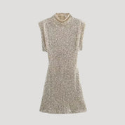 Glitter high-neck party dress