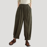 Corduroy wide-leg pants