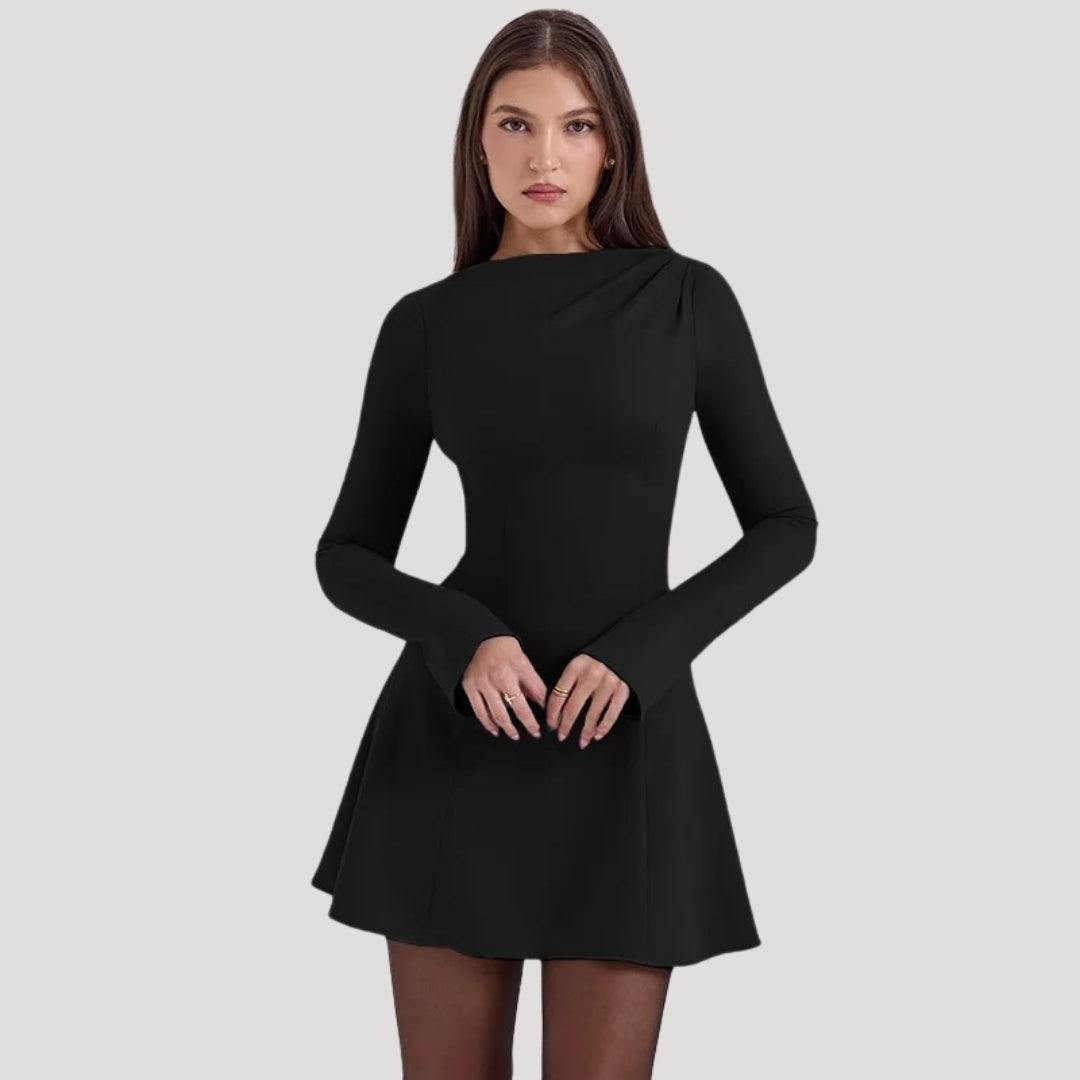 Elegant long-sleeve skater dress