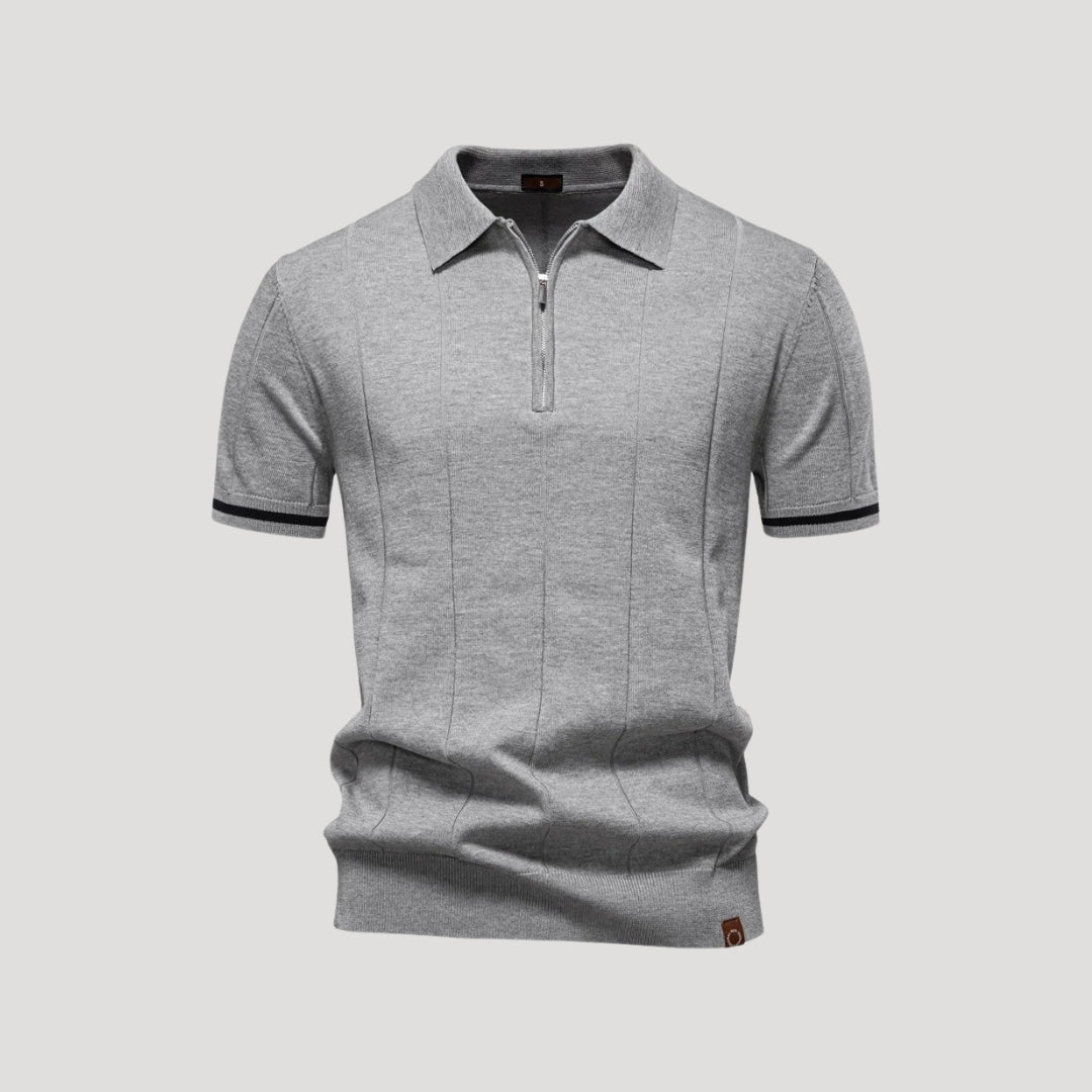 Men's summer knitted short sleeve polo shirt