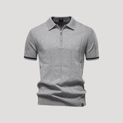 Men's summer knitted short sleeve polo shirt