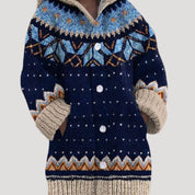 Women’s fair isle chunky knit patterned cardigan