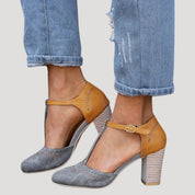 Women’s block heel Mary Jane shoes – T strap