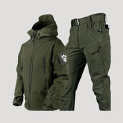 Men’s waterproof winter coat and cargo trousers set