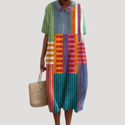 Women’s short sleeve loose fit midi shirt dress