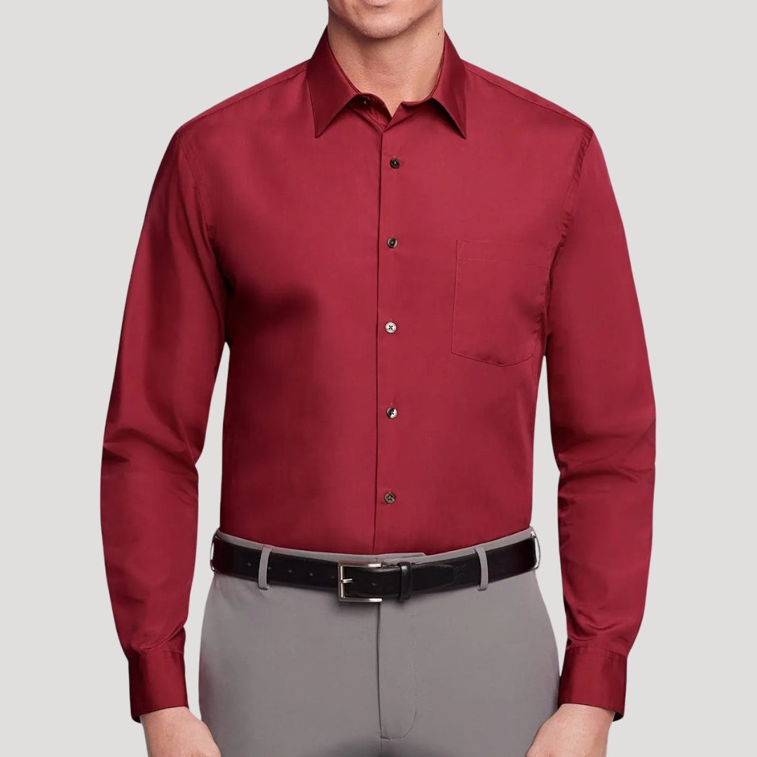 Men’s long sleeve formal button front work shirt