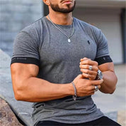 Men's spring casual outdoor sports fashion fitness t-shirt