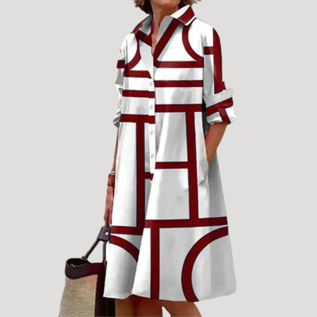 Women’s long sleeve midi shirt dress