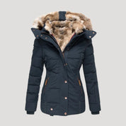 Women's fur-lined puffer coat