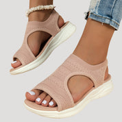 Women’s knit slip on flat walking sandals