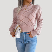 Women's cropped knit pullover sweater