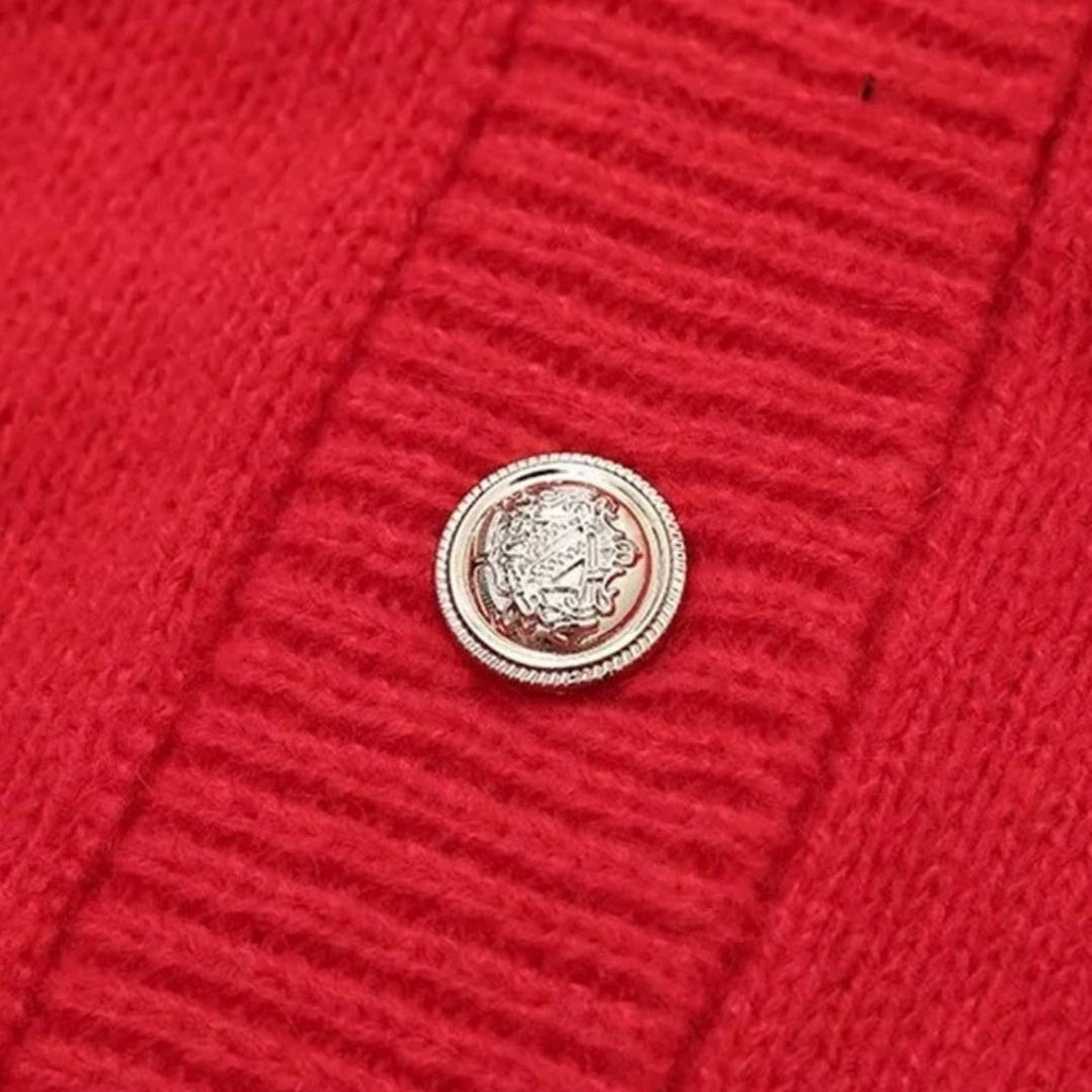 Women’s cropped knit spring button cardigan