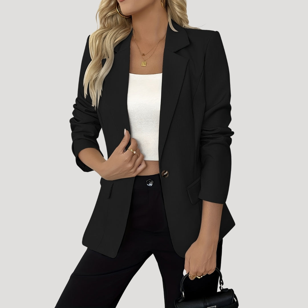 Classic single-button tailored blazer