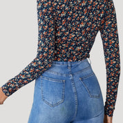 Floral long sleeve crop top