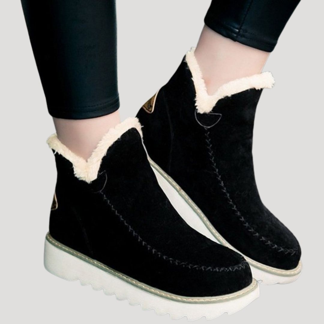 Women’s waterproof fur lined suede winter ankle boots