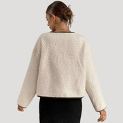 Women’s cropped winter jacket – fleece tie front cardigan