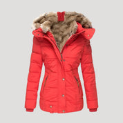 Women's fur-lined puffer coat