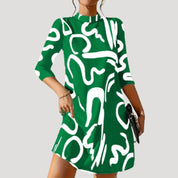 Women’s printed high neck shift tunic dress