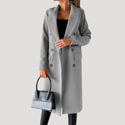 Women’s long winter coat – double breasted tailored fit