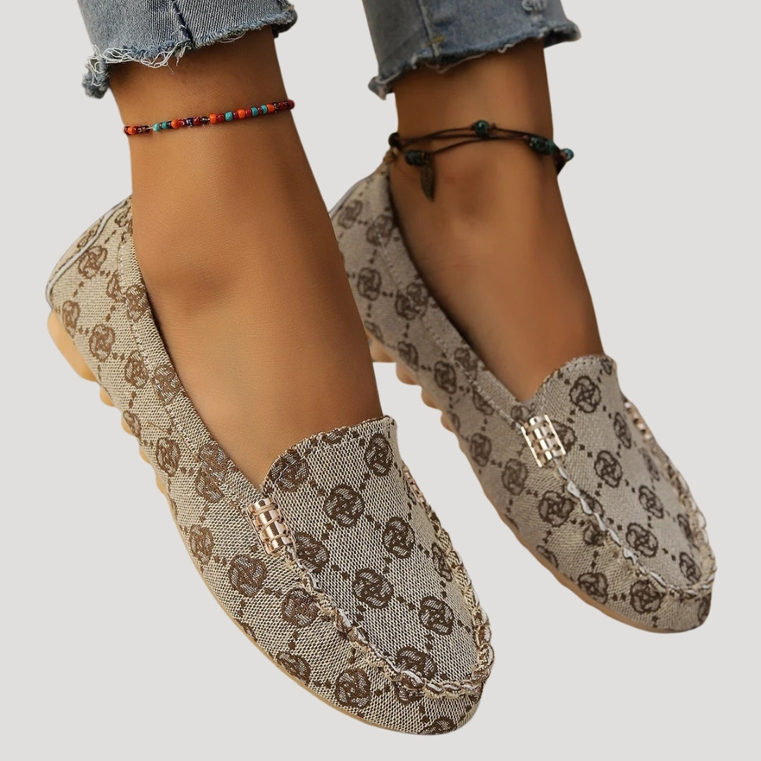 Women’s slip-on driving loafers with stitched detail
