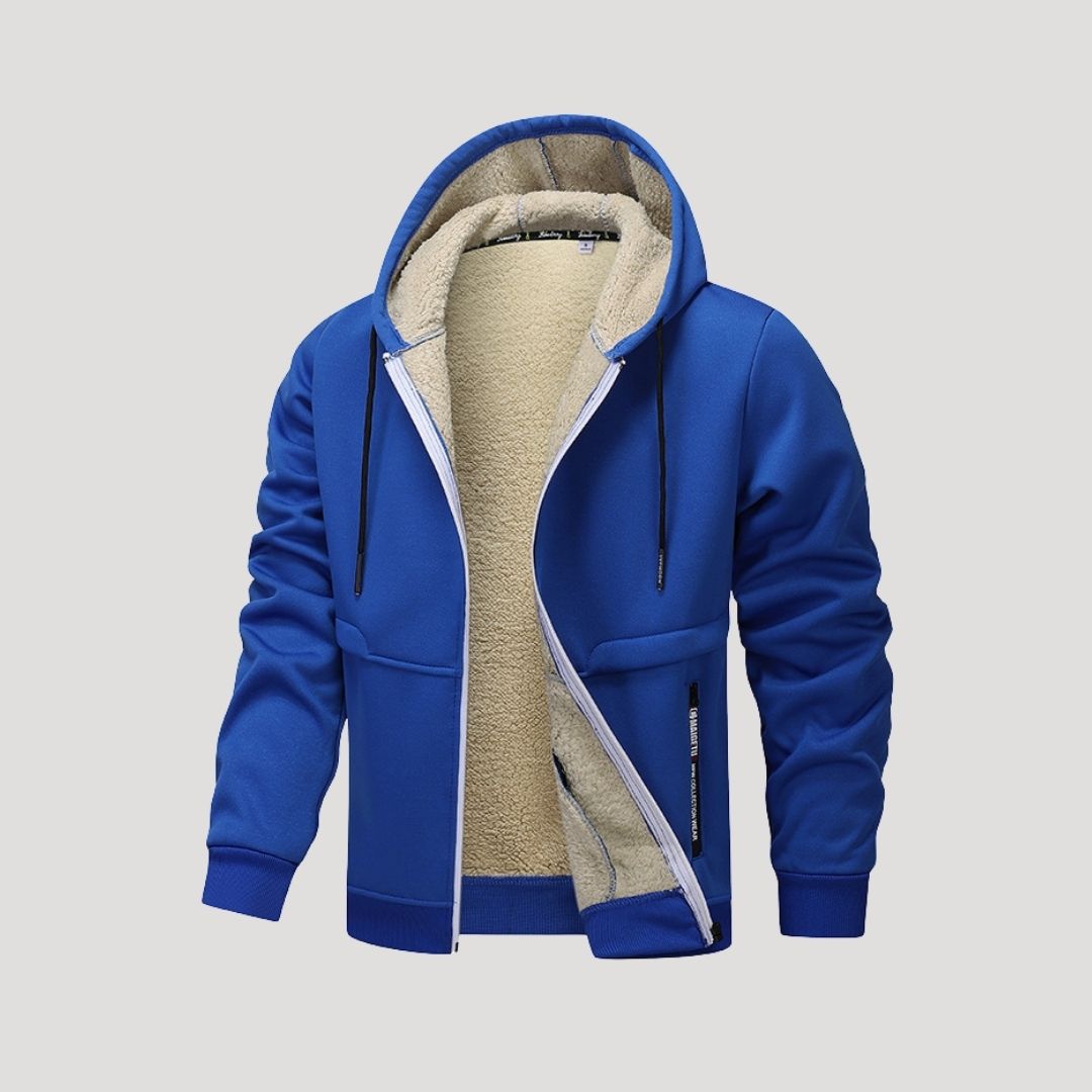 Men’s fleece zip up winter coat hoodie