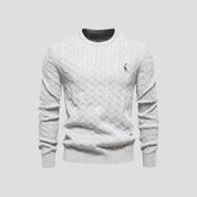 Men cable-knit cotton sweater