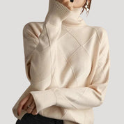 Women's turtleneck diamond sweater