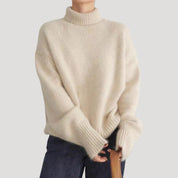 Women’s oversized chunky knit high neck jumper