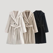 Luxurious hooded wool coat