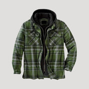 Men's flannel padded shirt jacket