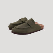 Women’s suede slip ins – wide fit flat clogs