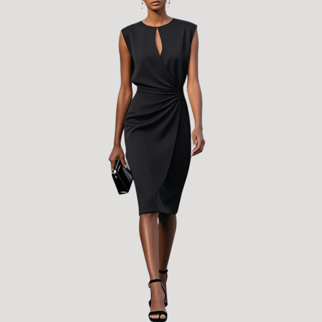 Women’s sleeveless draped midi dress