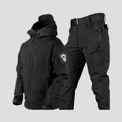 Men’s waterproof winter coat and cargo trousers set
