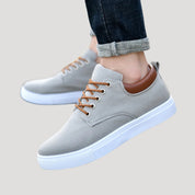 Men’s lace up canvas smart casual trainers