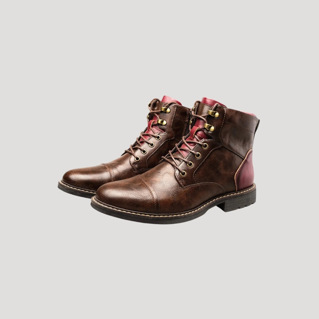 Men’s brown lace up leather ankle boots