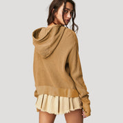Women’s cropped zip up knit jumper top