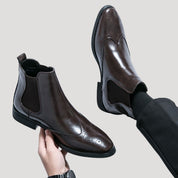 Men’s waterproof leather winter chelsea boots